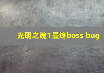 光明之魂1最终boss bug